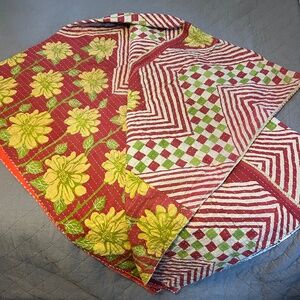New Handmade Kantha like reversible quilt, throw, blanket